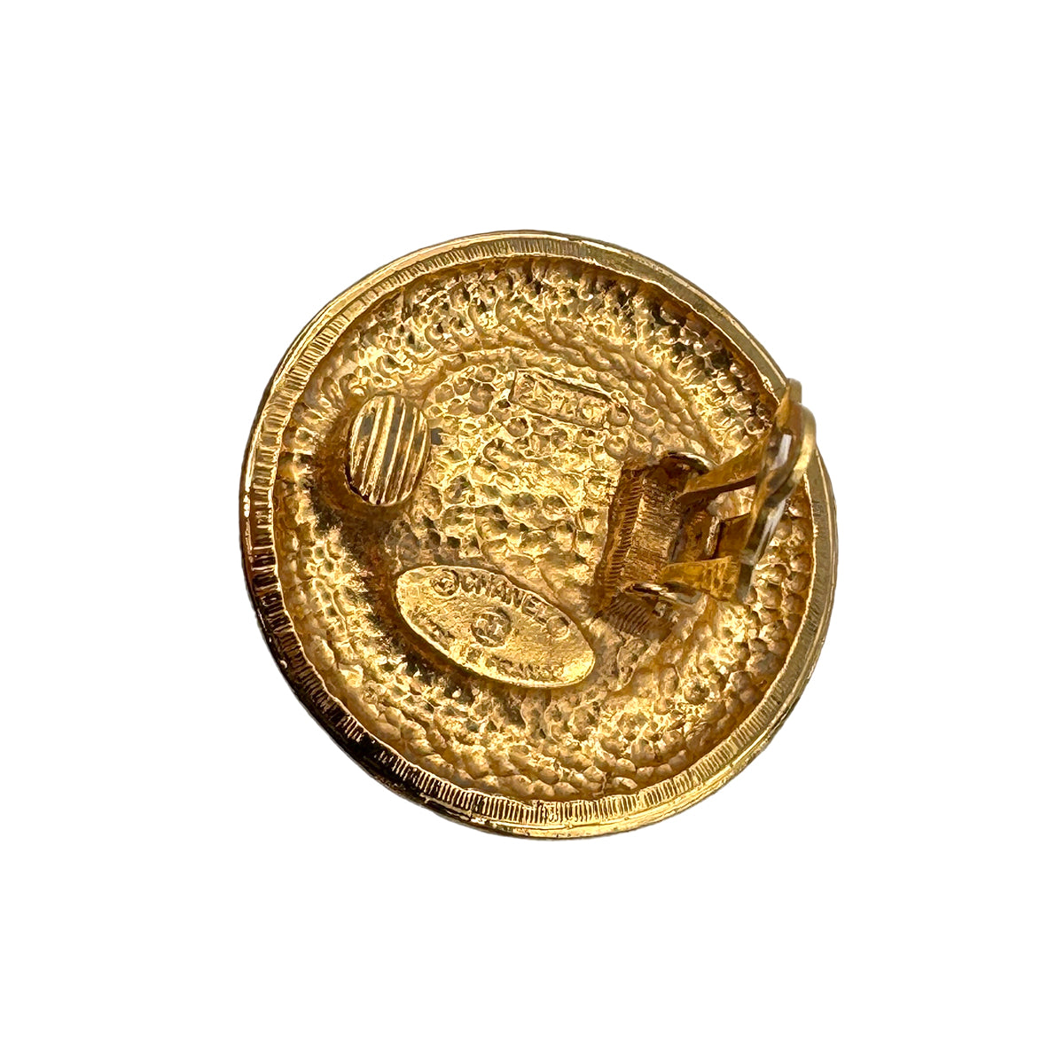 CHANEL VINTAGE EARRINGS ROUND TURQUOISE ACCESSORY 90269232