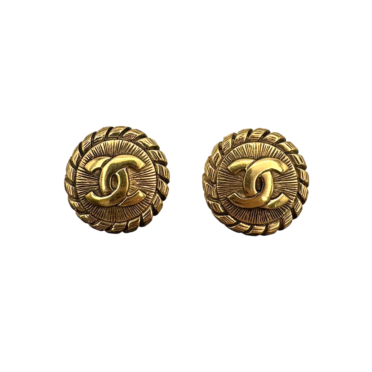 CHANEL VINTAGE EARRINGS ROUND COCOMARK ACCESSORY 90269249