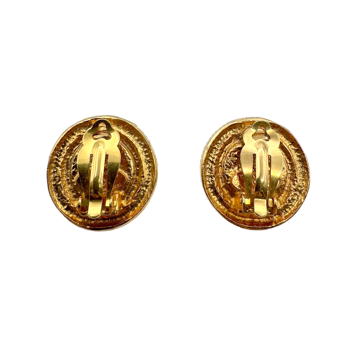 CHANEL VINTAGE EARRINGS ROUND COCOMARK TURQUOISE ACCESSORY 25 90269261