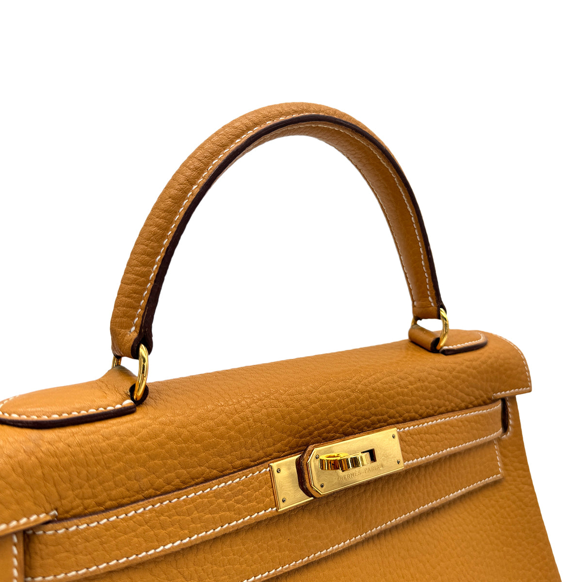 HERMES KELLY 28 RETOURNE NATURAL ARDENNES HAND SHOULDER BAG 〇W GHW 90269585