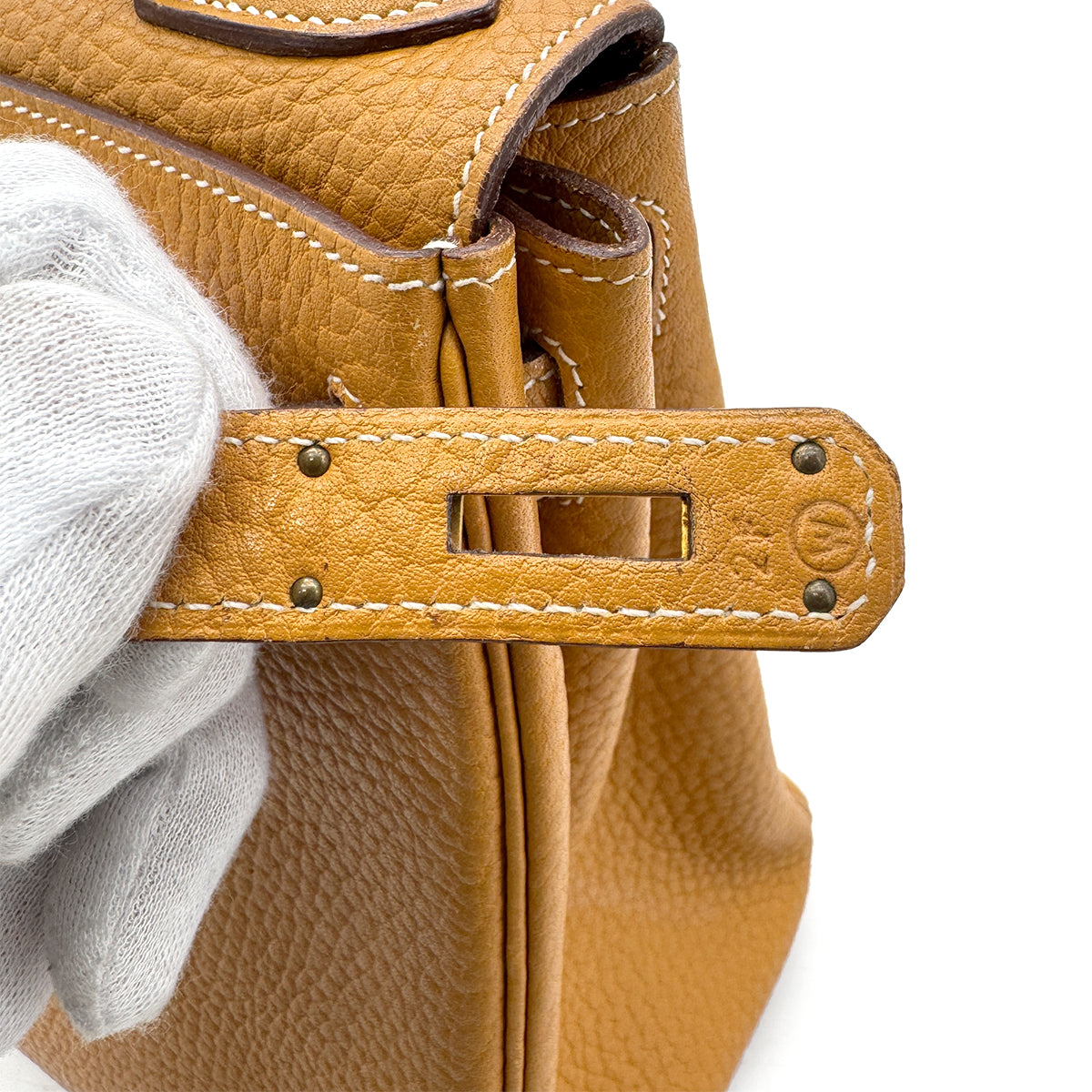 HERMES KELLY 28 RETOURNE NATURAL ARDENNES HAND SHOULDER BAG 〇W GHW 90269585