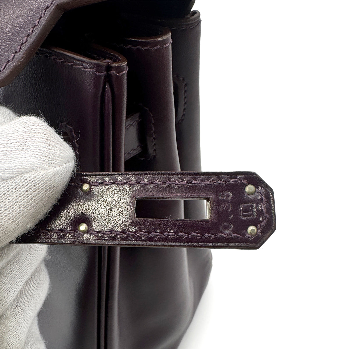 HERMES HAUT A COURROIES 28 CASSIS BOX CALF HAND BAG ▢L SHW 90269591