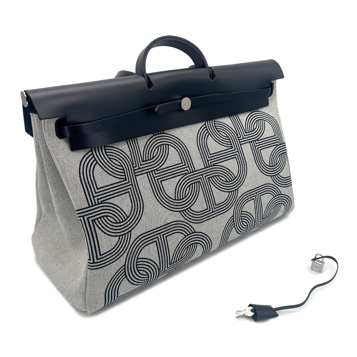 HERMES HER BAG ZIP 50 CIRCUIT 24 FAUBOURG TOILE H TOTE SHOULDER BAG U 90269593