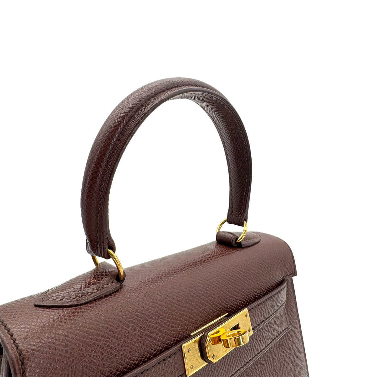 HERMES MINI KELLY 20 SELLIER BROWN COUCHEVEL SHOULDER BAG 〇V GHW 90269597