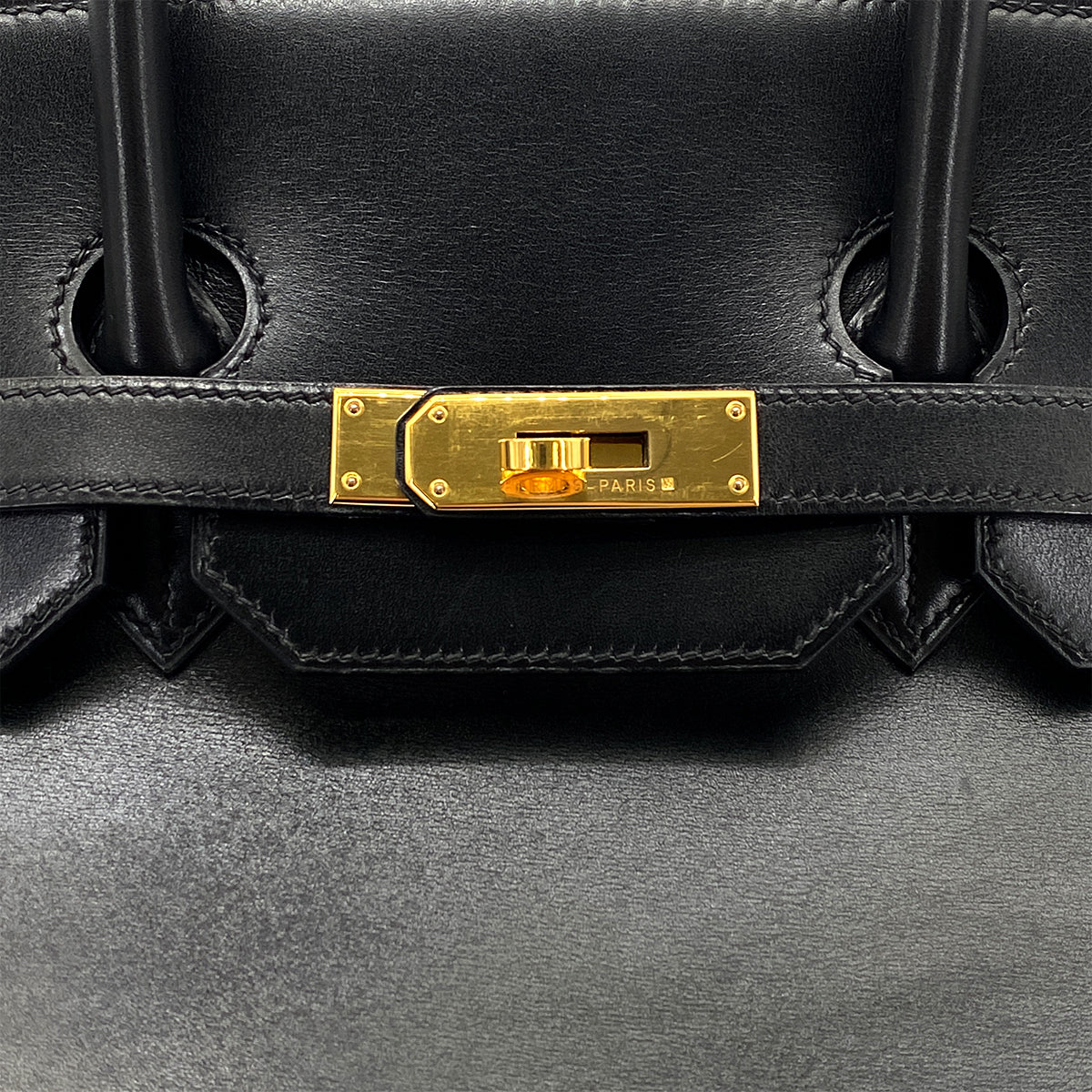 HERMES BIRKIN 35 BLACK BOX CALF HAND BAG □C GHW 90269598