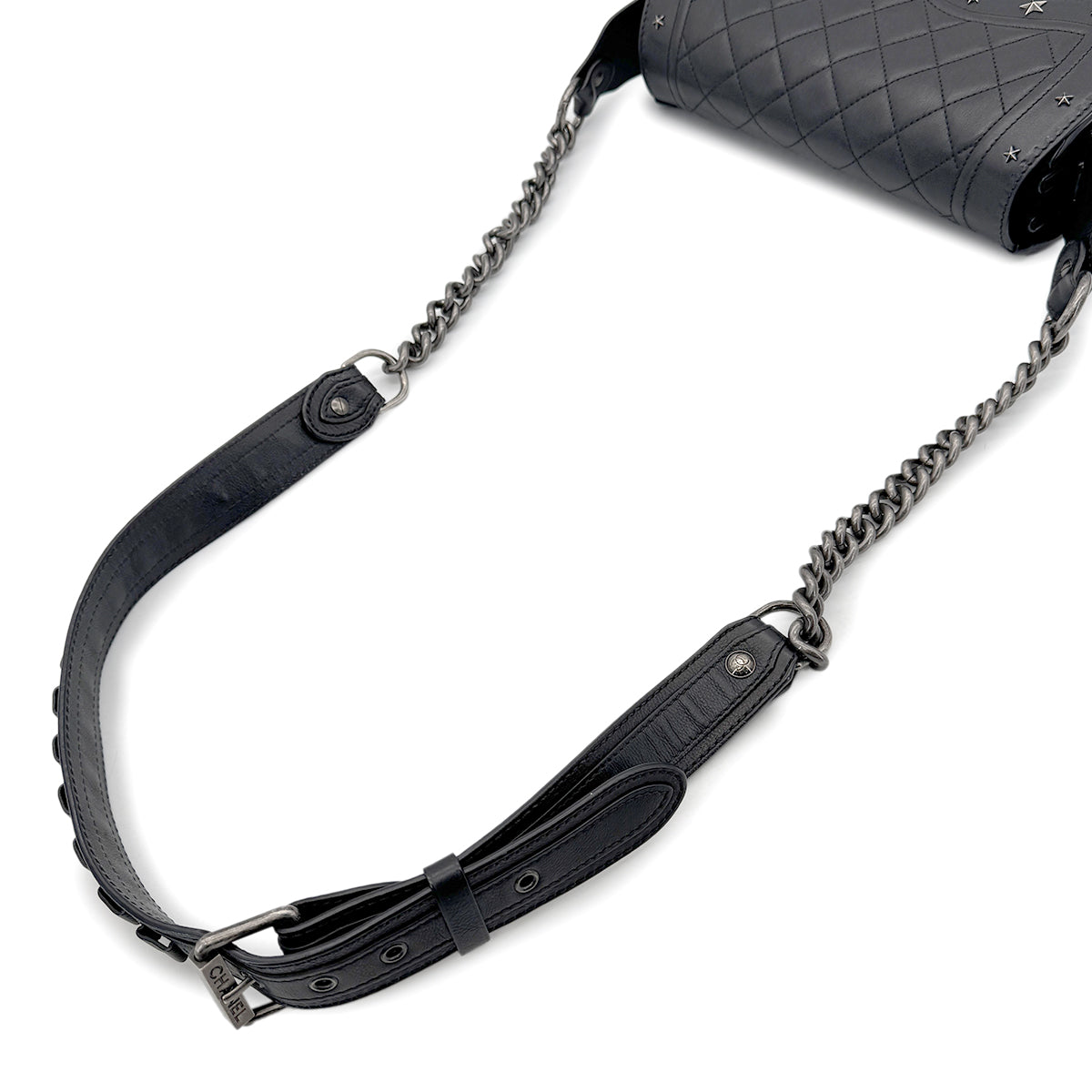 CHANEL PARIDARAS MATELASSE CHAIN SHOULDER BAG BLACK HORSE HAIR LAMB SKIN 90269605