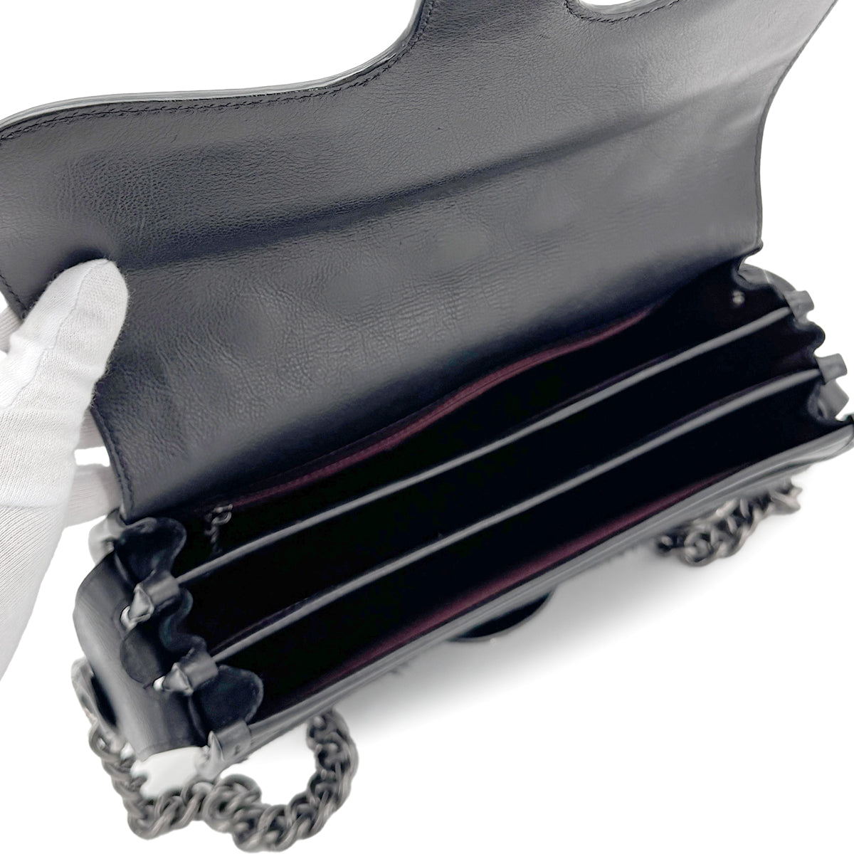 CHANEL PARIDARAS MATELASSE CHAIN SHOULDER BAG BLACK HORSE HAIR LAMB SKIN 90269605