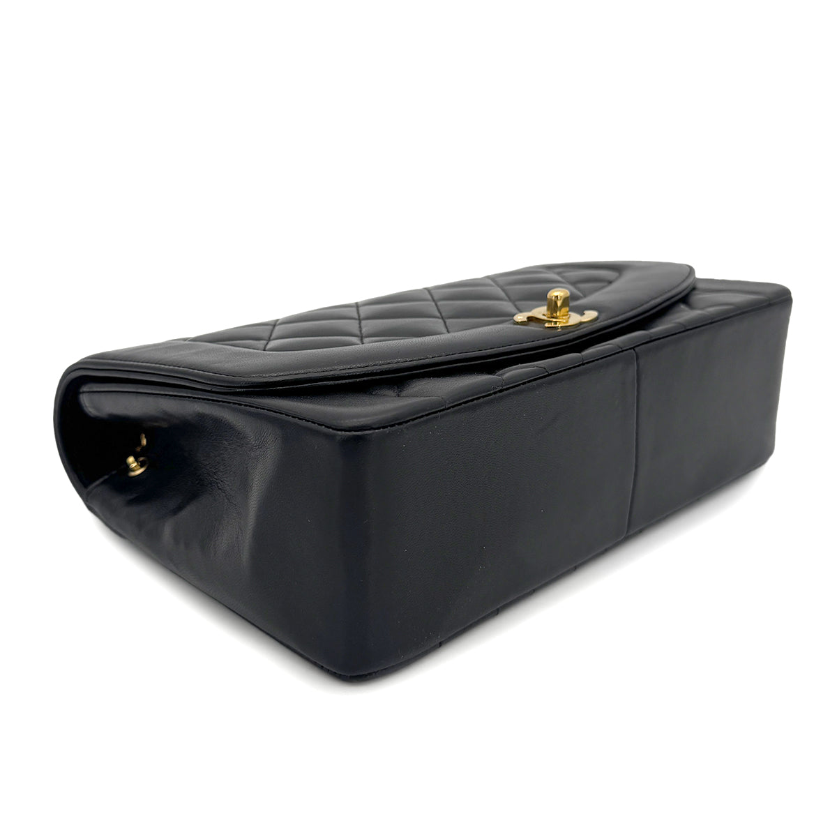 CHANEL VINTAGE DIANA MEDIUM CHAIN SHOULDER BAG BLACK LAMB SKIN 90269612