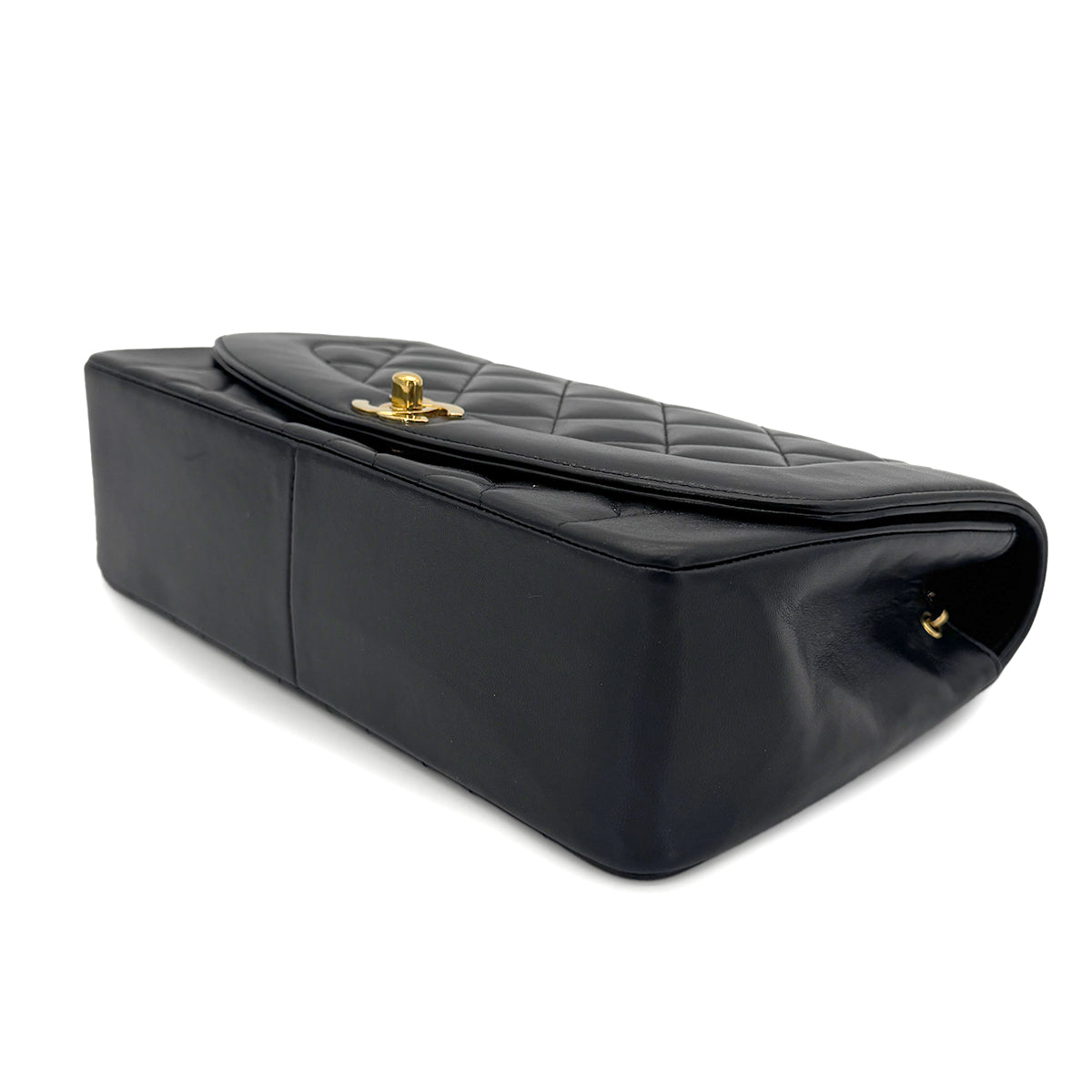 CHANEL VINTAGE DIANA MEDIUM CHAIN SHOULDER BAG BLACK LAMB SKIN 90269612