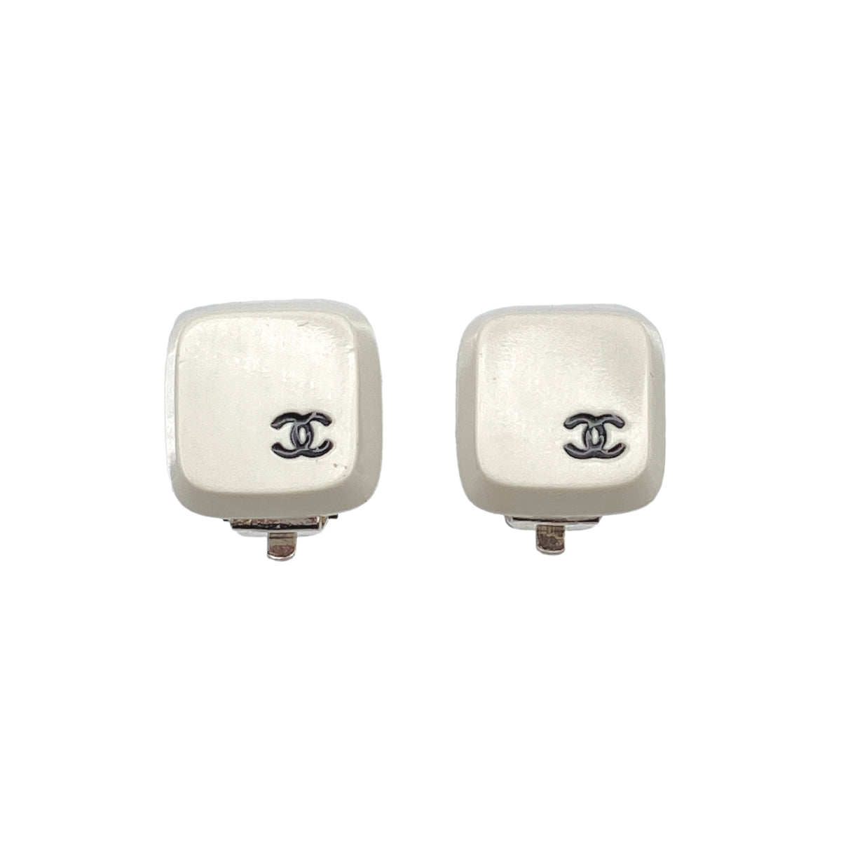 CHANEL VINTAGE EARRINGS COCOMARK WHITE OOT 90269631