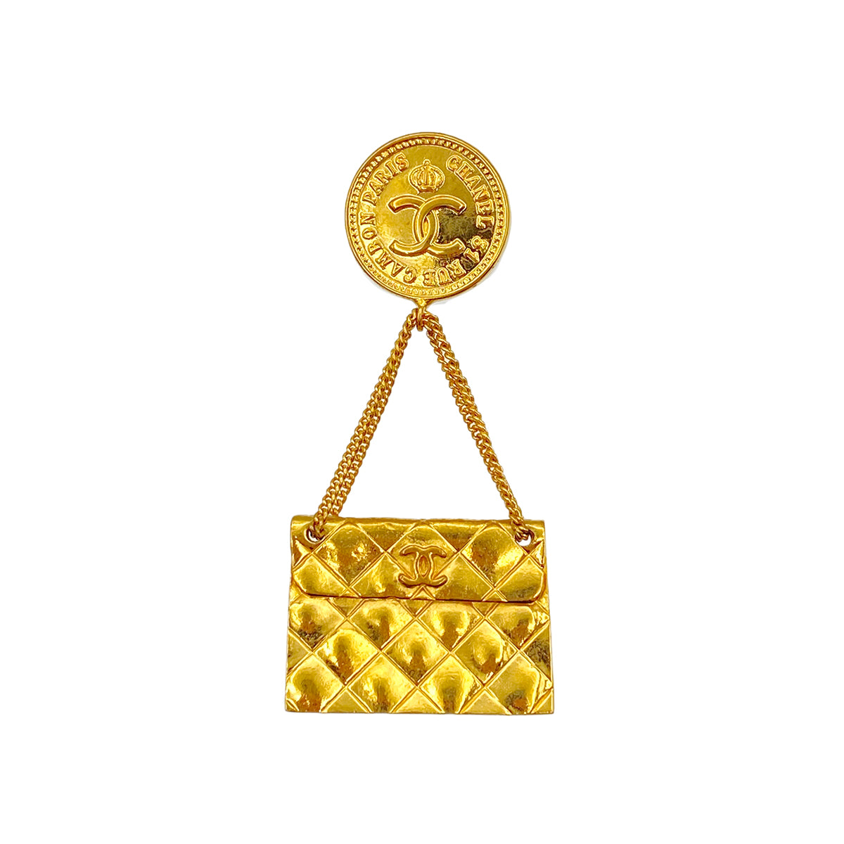 CHANEL VINTAGE MATELASSE COCOMARK BROOCH ACCESSORY 93A 90269632