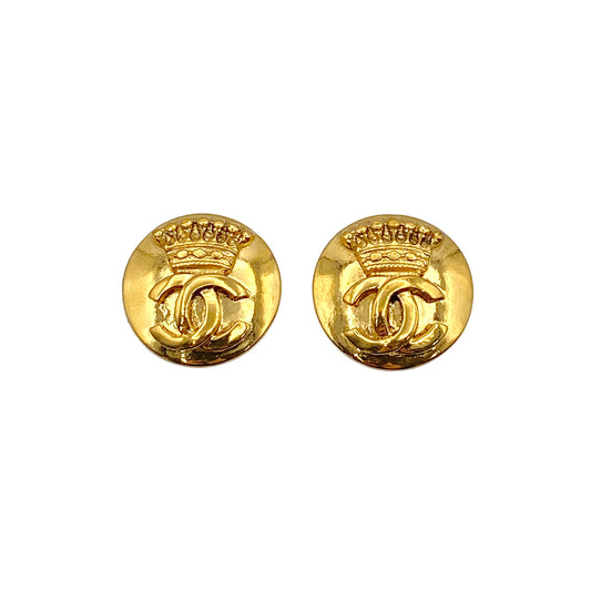 CHANEL VINTAGE EARRINGS COCOMARK ROUND ACCESSORY 96A 90269636