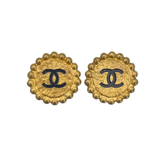 CHANEL VINTAGE EARRINGS ROUND COCOMARK ACCESSORY 94P 90269655