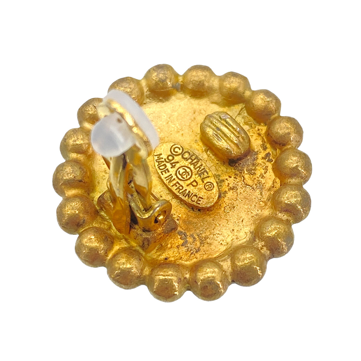 CHANEL VINTAGE EARRINGS ROUND COCOMARK ACCESSORY 94P 90269655