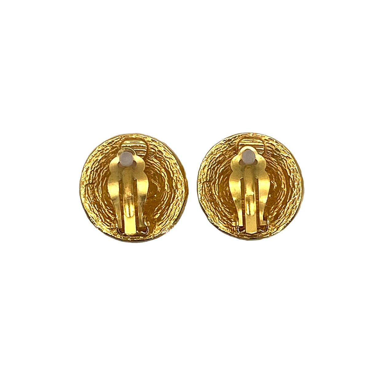 CHANEL VINTAGE EARRINGS ROUND COCOMARK GOLD ACCESSORY 90269667