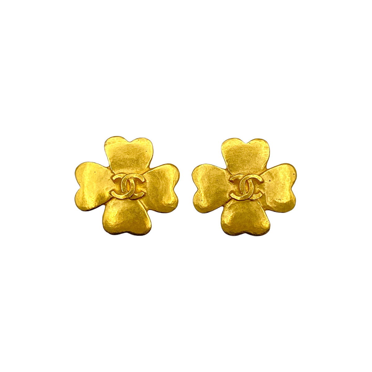 CHANEL VINTAGE EARRINGS COCOMARK CLOVER ACCESSORY 95P 90269683