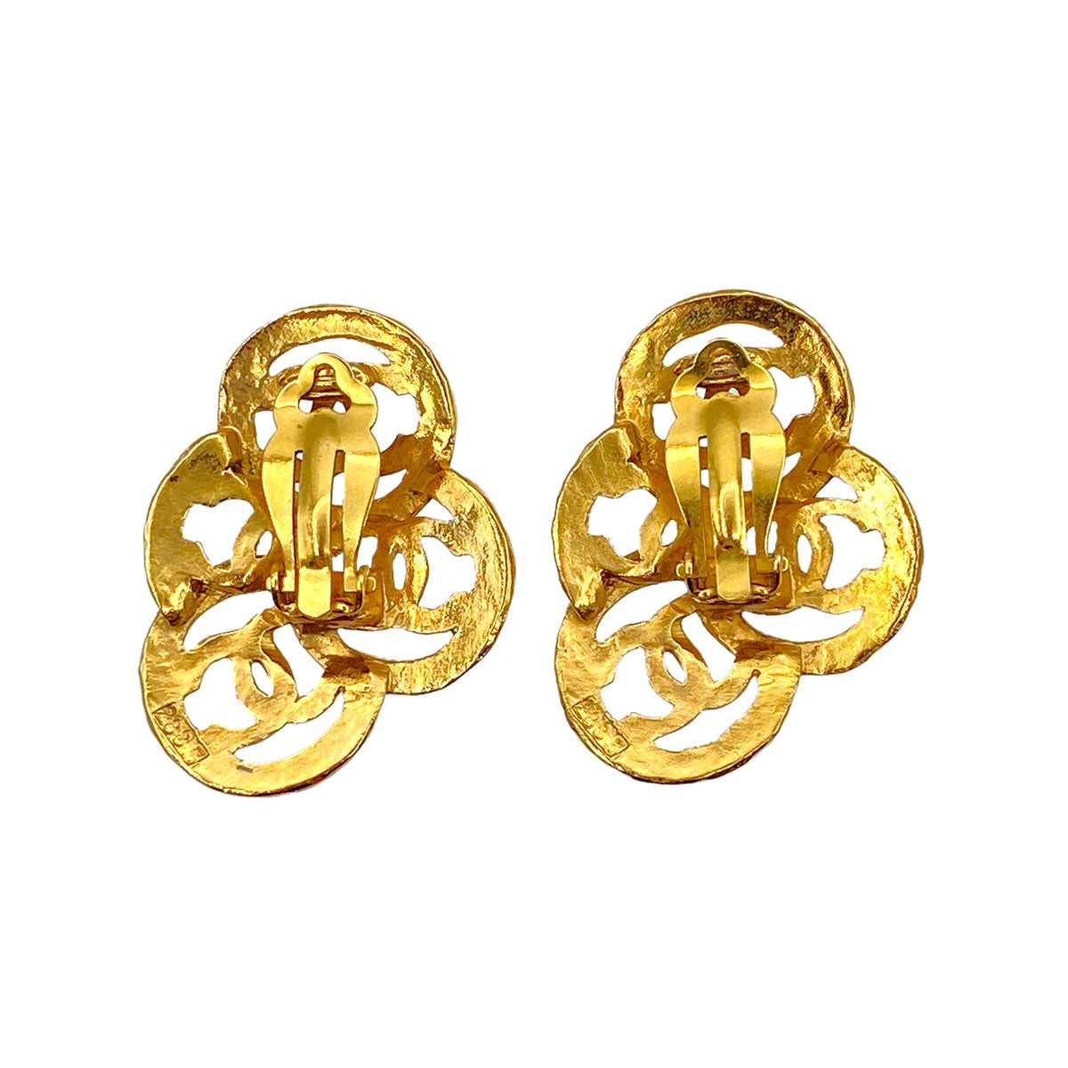 CHANEL VINTAGE EARRINGS TRIPLE COCO ACCESSORY 90269686