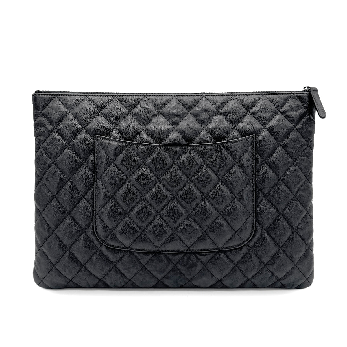 CHANEL MATELASSE CLUTCH BAG BLACK LAMB SKIN 90269831