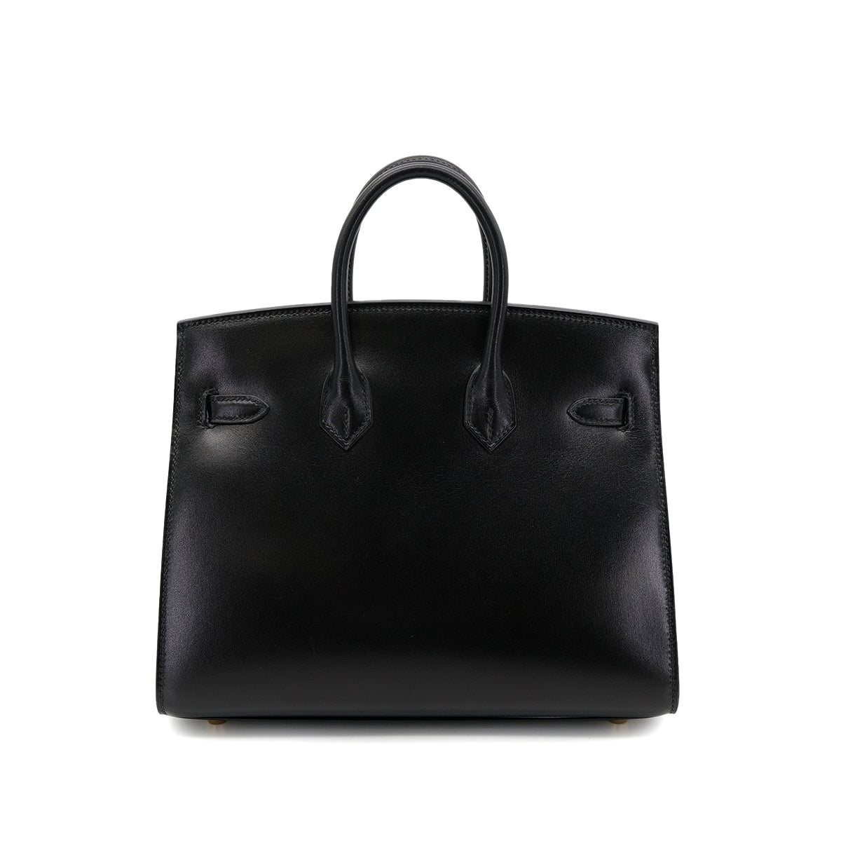 HERMES BIRKIN 25 SELLIER BLACK BOX CALF HAND BAG U GHW 90302850