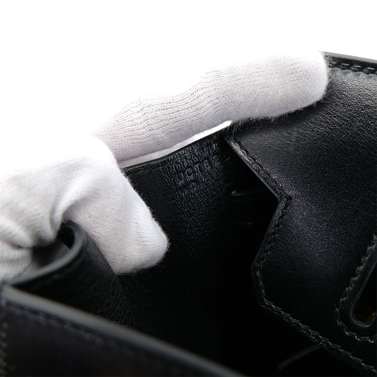 HERMES BIRKIN 25 SELLIER BLACK BOX CALF HAND BAG U GHW 90302850