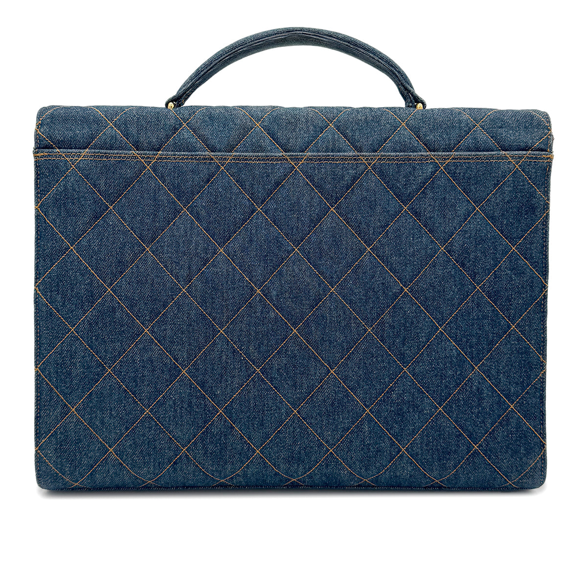 CHANEL VINTAGE MATELASSE BUSINESS BAG BLUE DENIM 90269838