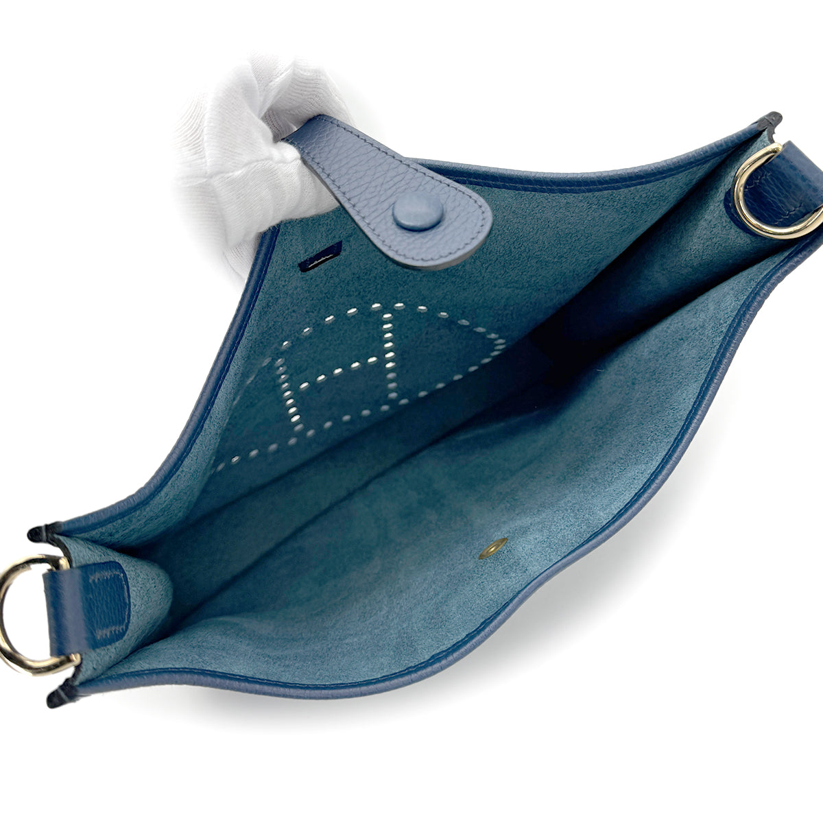 HERMES EVELYNE PM BLEU ROYAL ARDENNES SHOULDER BAG □C 90269846