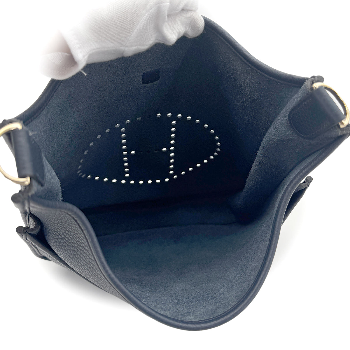 HERMES EVELYNE 3 PM BLEU SAPHIR TAURILLON CLEMENCE SHOULDER BAG □Q 90269851