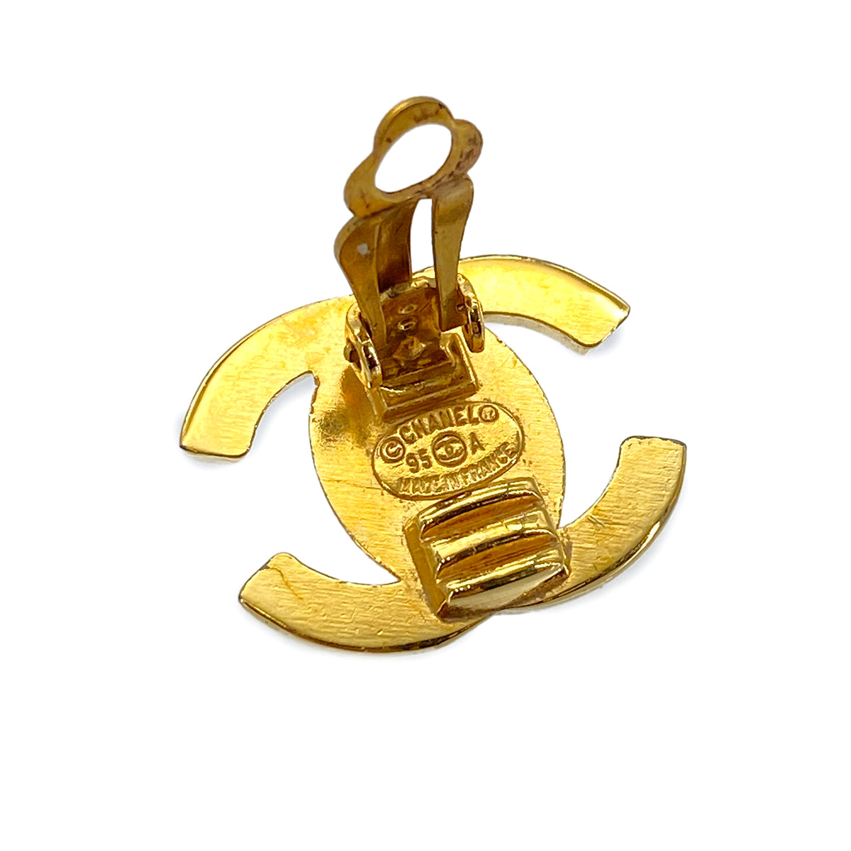CHANEL VINTAGE EARRINGS TURN LOCK ACCESSORY 95A 90269856