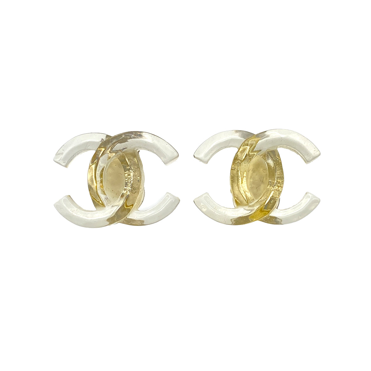 CHANEL EARRINGS COCOMARK CLEAR ACCESSORY 02P 90269862