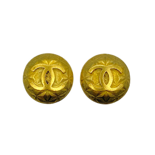 CHANEL VINTAGE EARRINGS ROUND COCOMARK ACCESSORY 95P 90269863
