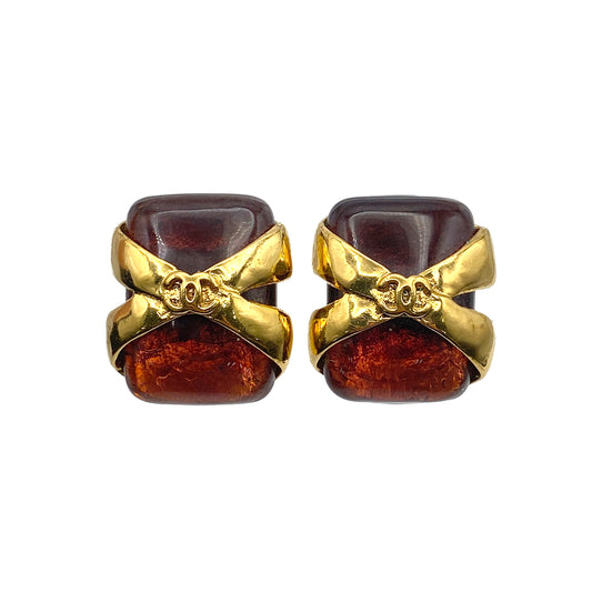 CHANEL VINTAGE EARRINGS COCOMARK COLOR STONE ACCESSORY 94P 90269864