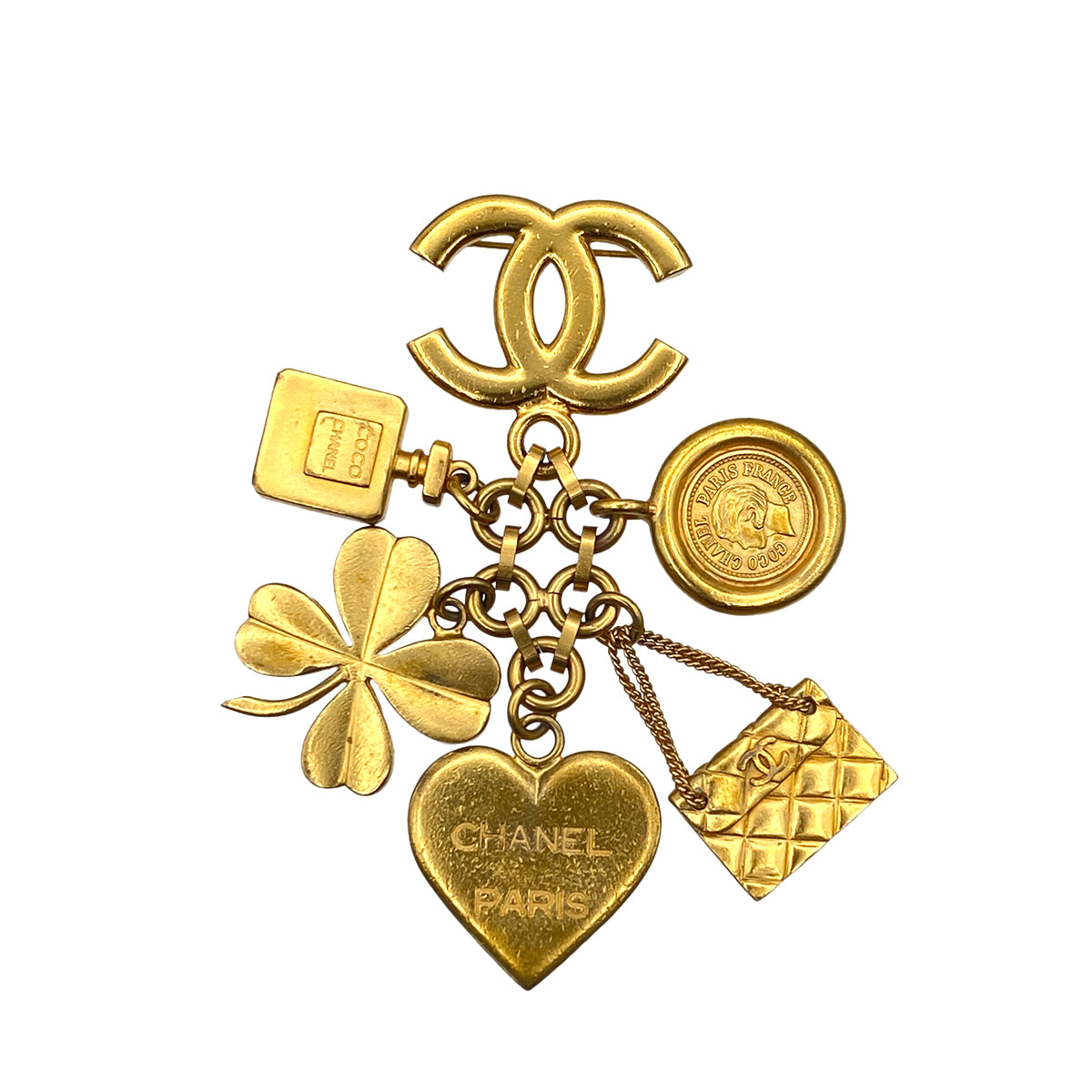 CHANEL VINTAGE MATELASSE COCOMARK BROOCH ICON CHARM ACCESSORY 95A 90269866