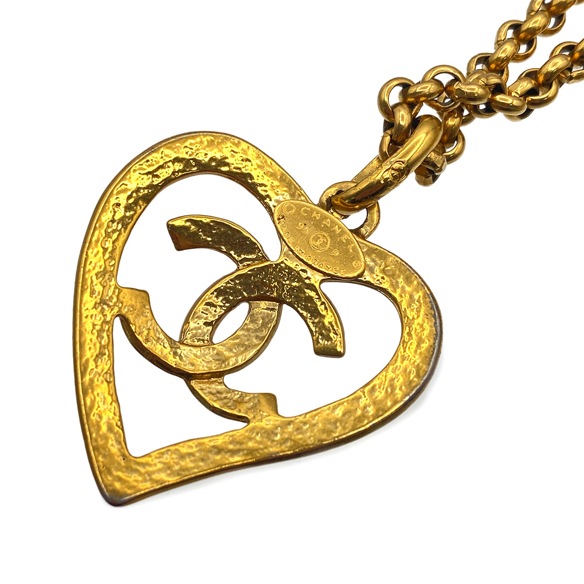 CHANEL VINTAGE NECKLACE COCOMARK HEART ACCESSORY 95P 90269868