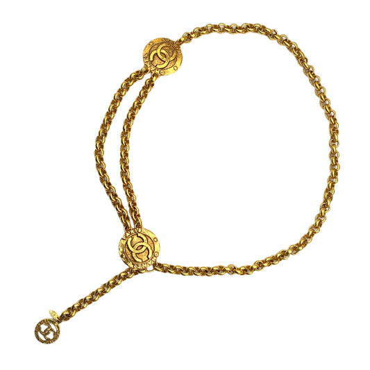 CHANEL VINTAGE CHAIN BELT COCOMARK GOLD ACCESSORY 28 90269879
