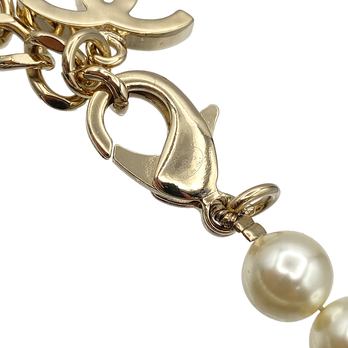 CHANEL NECKLACE COCOMARK FAUX PEARL RHINESTONE ACCESSORY B23S 90269885