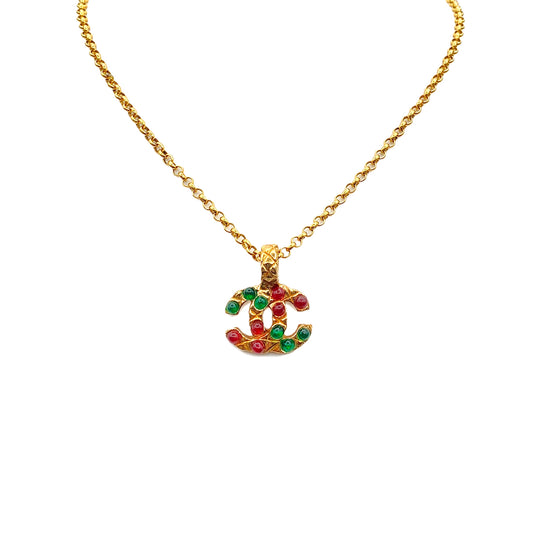 CHANEL VINTAGE NECKLACE COLOR STONE ACCESSORY 90269913