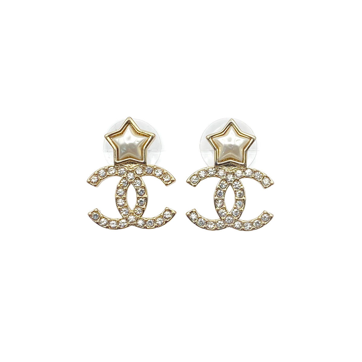 CHANEL EARRINGS STAR COCOMARK FAUX PEARL ACCESSORY B24C 90269920