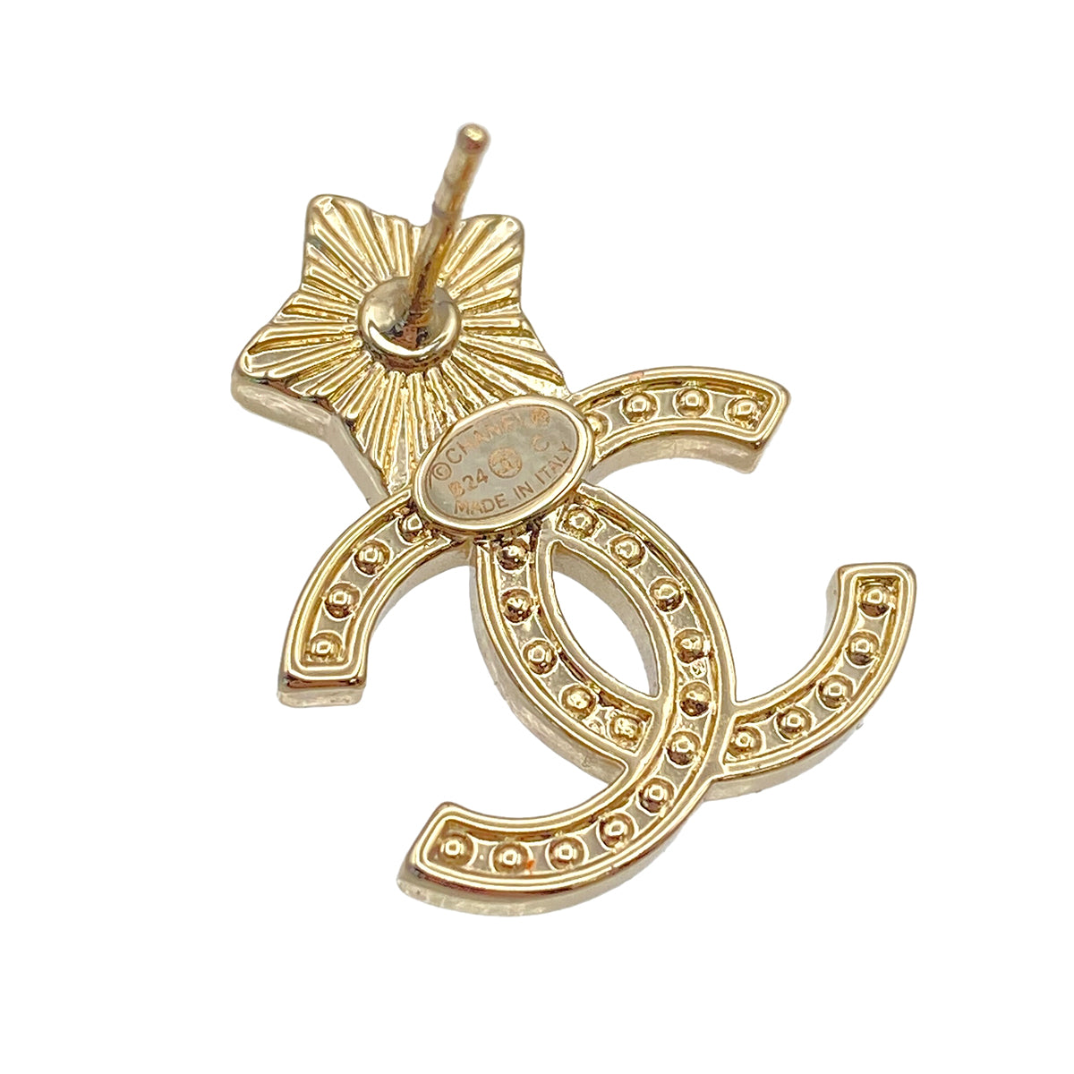 CHANEL EARRINGS STAR COCOMARK FAUX PEARL ACCESSORY B24C 90269920