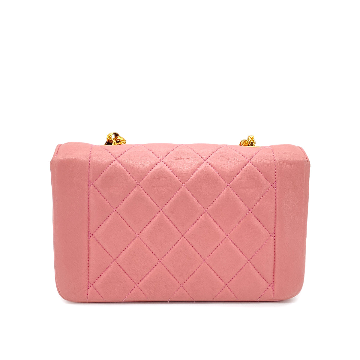CHANEL VINTAGE MATELASSE MINI CHAIN SHOULDER BAG PINK LAMB SKIN  90269922