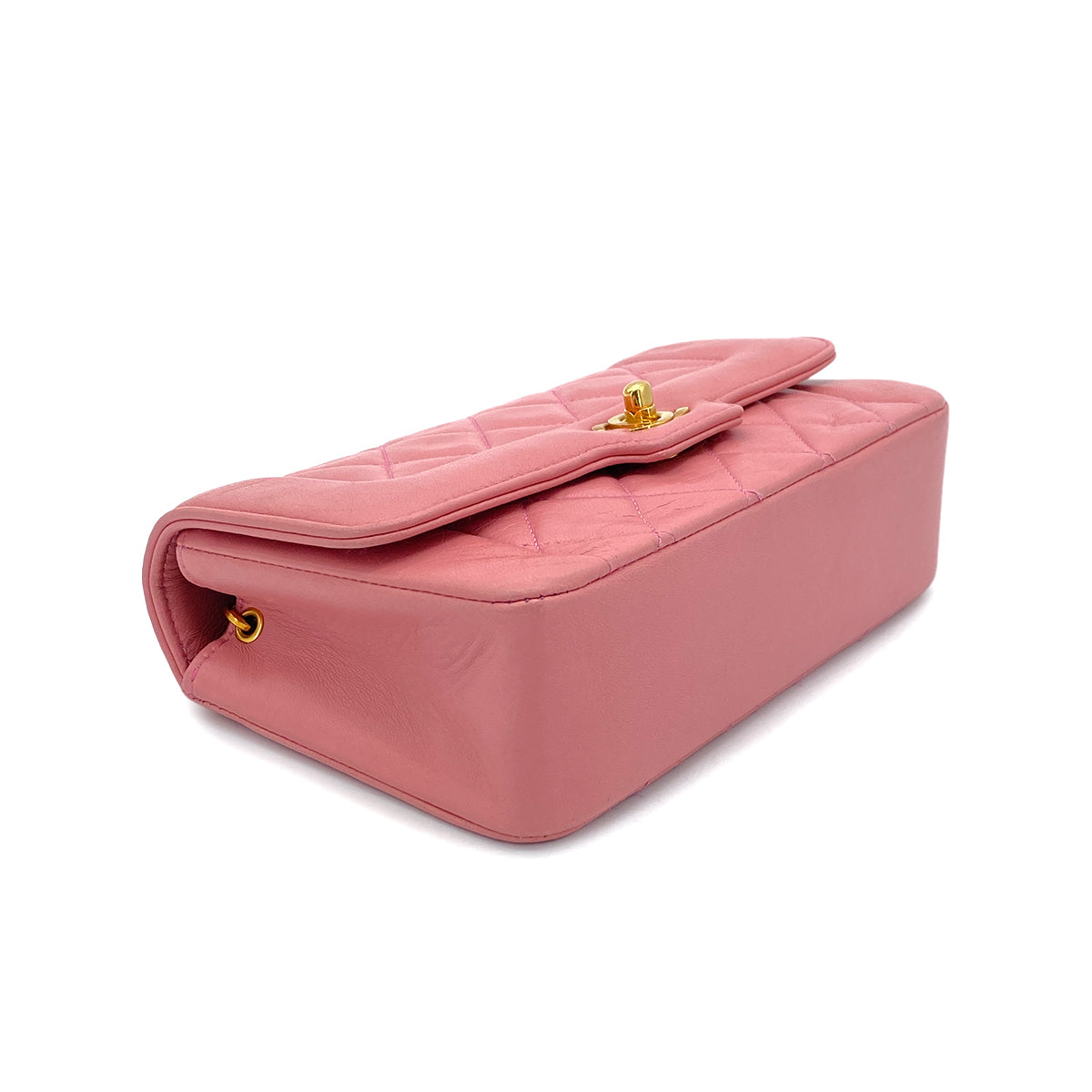 CHANEL VINTAGE MATELASSE MINI CHAIN SHOULDER BAG PINK LAMB SKIN  90269922