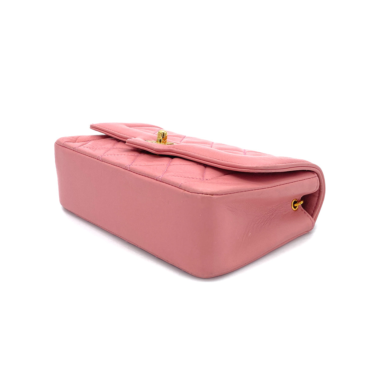 CHANEL VINTAGE MATELASSE MINI CHAIN SHOULDER BAG PINK LAMB SKIN  90269922