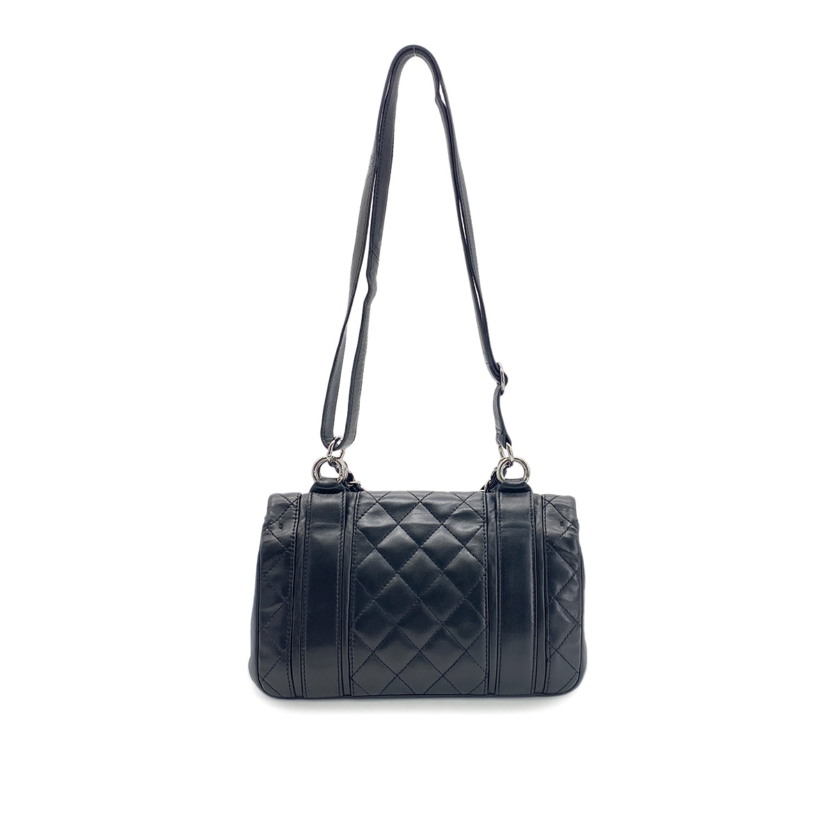 CHANEL MATELASSE 2WAY CHAIN SHOULDER BAG BLACK LAMB SKIN 90269937