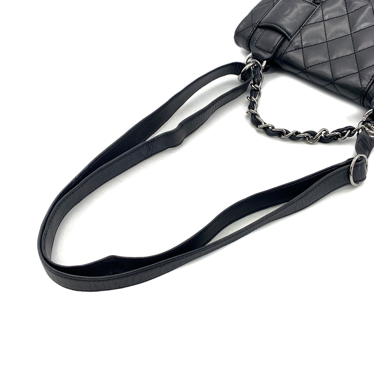 CHANEL MATELASSE 2WAY CHAIN SHOULDER BAG BLACK LAMB SKIN 90269937