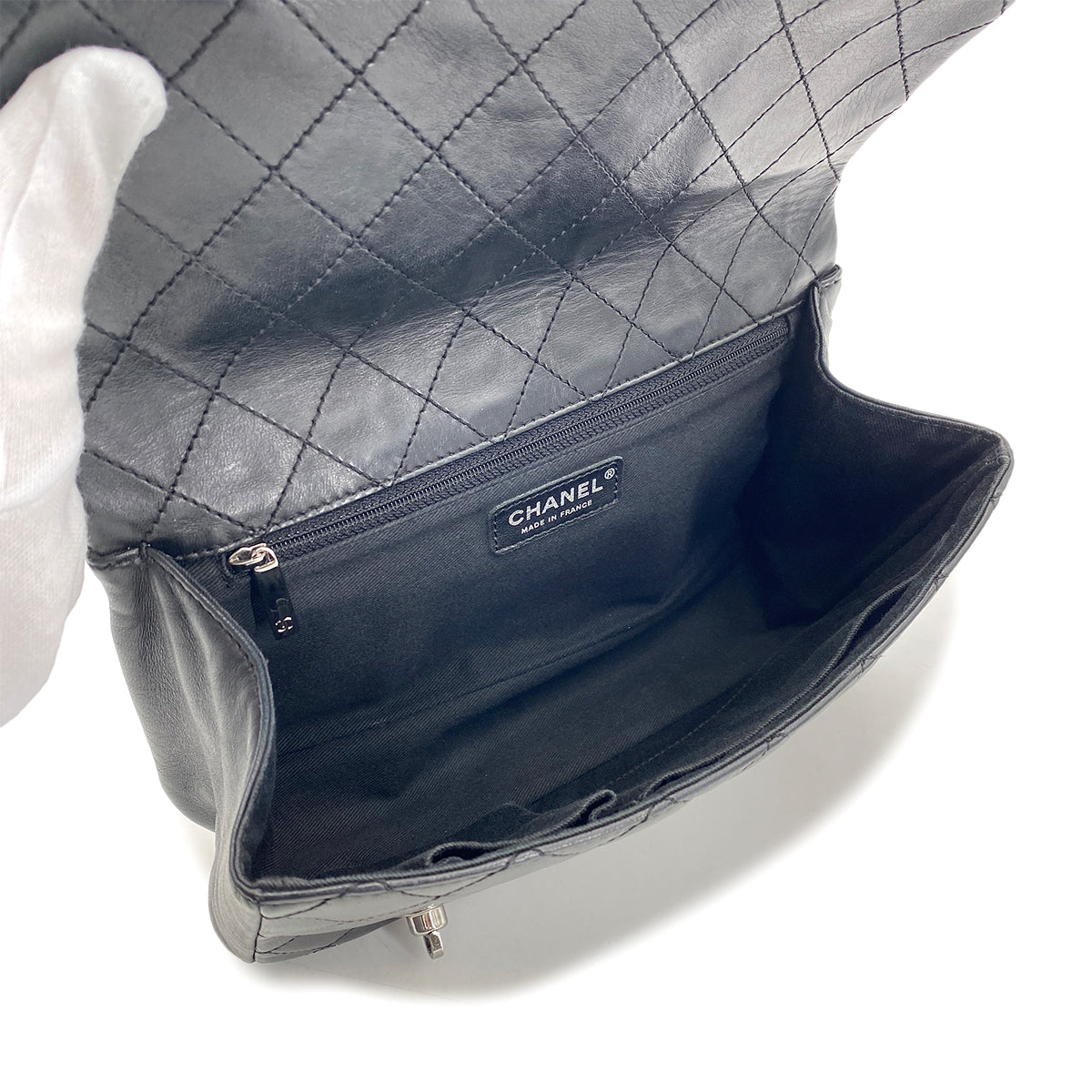 CHANEL MATELASSE 2WAY CHAIN SHOULDER BAG BLACK LAMB SKIN 90269937