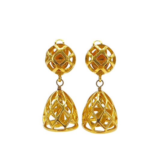 CHANEL VINTAGE EARRINGS BELL MOTIF COCOMARK ACCESSORY 90269939