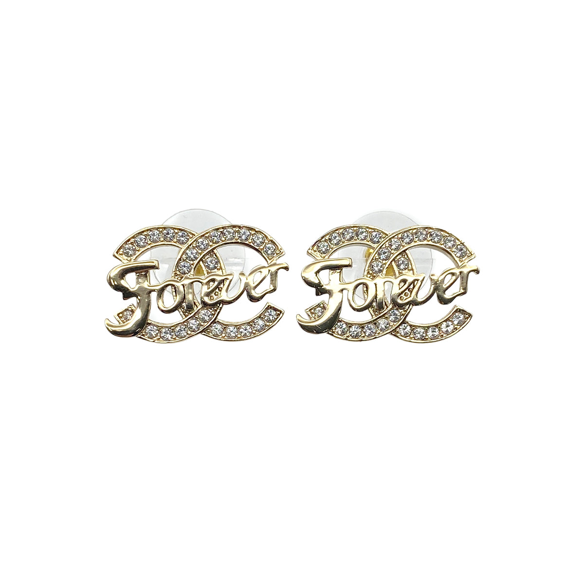 CHANEL EARRINGS RHINESTONE LOGO ACCESSORY A21S 90269942