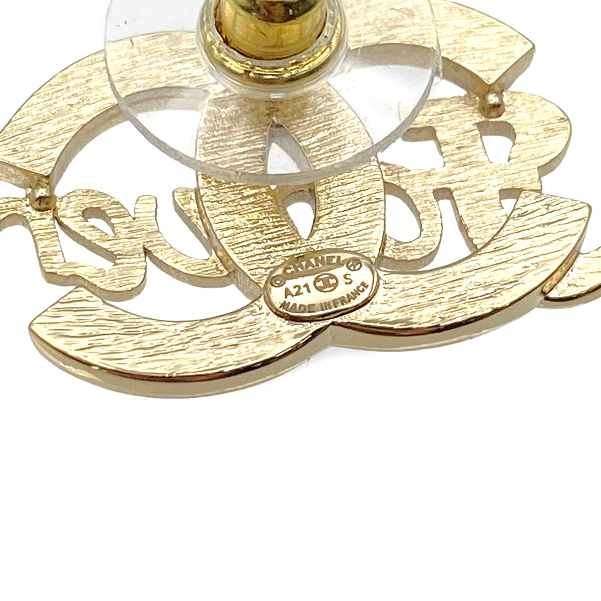 CHANEL EARRINGS RHINESTONE LOGO ACCESSORY A21S 90269942