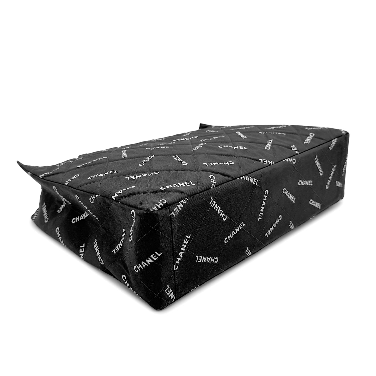 CHANEL VINTAGE LOGO CHAIN SHOULDER BAG BLACK CANVAS 90269943