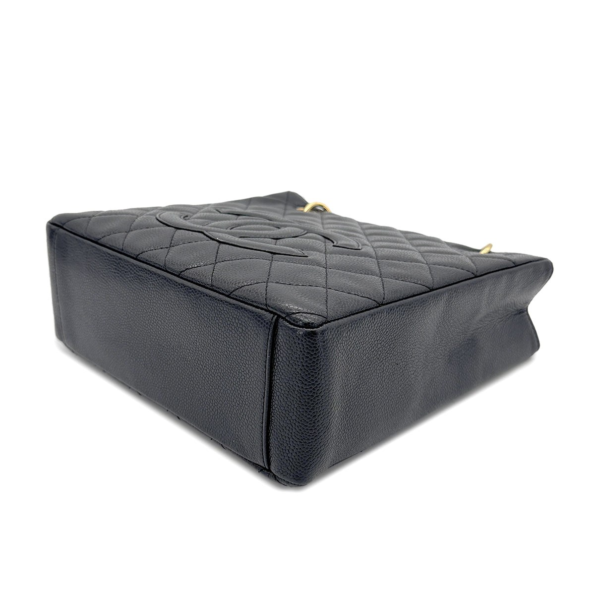 CHANEL VINTAGE PST CHAIN SHOULDER BAG BLACK CAVIAR SKIN 90269945