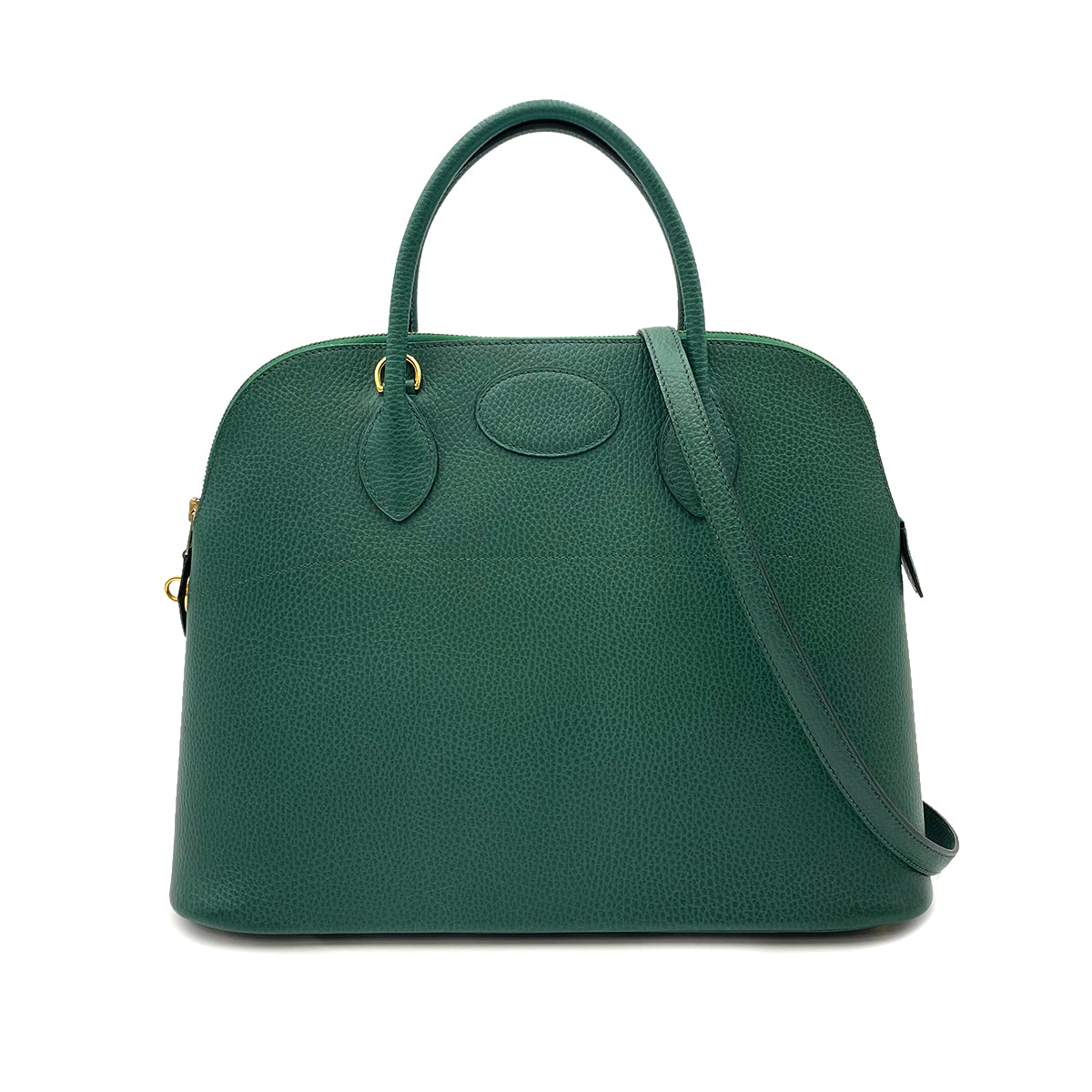 HERMES BOLIDE 35 VERT ANGLAIS  ARDENNES HAND SHOULDER BAG □ 90263218